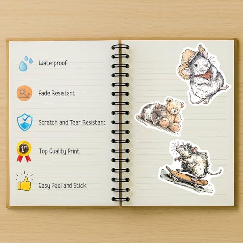 100 PCS Rat Stickers Pack – Waterproof Decals for Water Bottles, Laptops, Phones, Notebook, Cars – Cool Vibrant Graphics for Rat Enthusiast - color: Rat