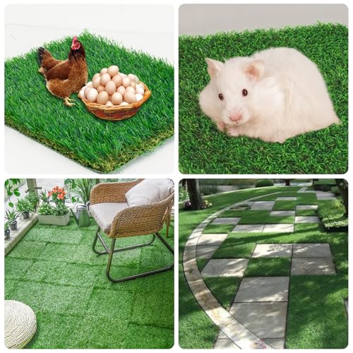 Chicken Nesting Box Pads , Washable Artificial Grass Nesting Mats Cuttable Chickens Nest Box Bedding Liners Reusable Nesting Pads for Chicken Coop Egg Duck Chicks Goose 12x12x1.35inch (6PACK) - size: 6pcs-12x12x1.35 inches