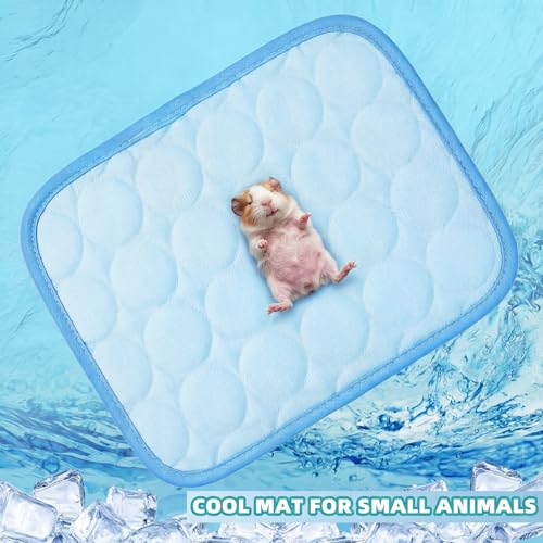 Jetec 3 Pcs Bunny Guinea Pig Cooling Mat Rabbit Cool Pad Pet Cooling Bed Small Animal Sleeping Pads for Indoor Hamster Squirrel Hedgehog Chinchilla (Pink) - color: Pink, size: Ice Silk, style: Summer