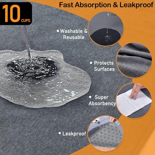 LOOBANI Washable Pee Pads for Dogs, 2 Pack Non-Slip and Leak-Proof,36"x72" | Super Absorbent Reusable Puppy Pads, Machine Washable, Extra Large Whelping Pads for Crate, Playpen, Floor, Housebreaking - size: 36"*72"(Pack of 2) Gray