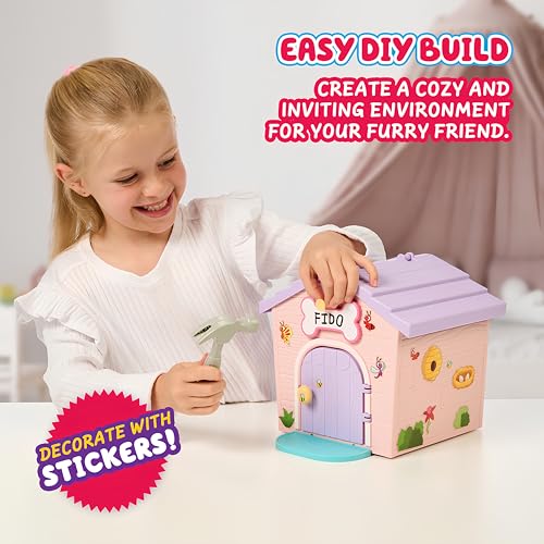 Little Live Pets My Puppy's Home Mini Playset, Pink, Play Dog with Building Dog House Toys, Customizable Puppy Plush Toy for Kids of Ages 5+ - style: Pink & Purple Home