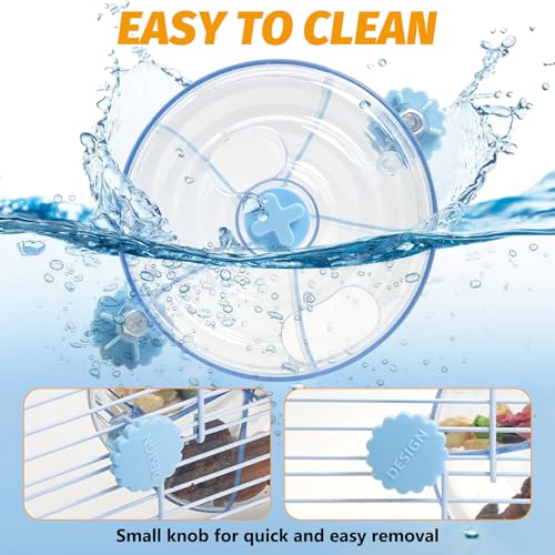 VCEPJH Rat Foraging Toy Interactive Slow Feeder with Transparent Rotating Treat Dispenser Wheel for Enrichment Activities Pet Rat Cage Accessories Ideal for Syrian Hamster Gerbil Mice (Blue) - color: Blue