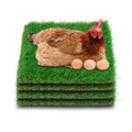 THREE ORANGES Chicken Nesting Box Pads, Washable Artificial Grass Nesting Pads Cuttable Chickens Nest Box Bedding Liners for Hen Coop Egg Duck Chicks Goose 12x12x1.35inch (4 Pack) - size: 4pcs-12x12x1.35 inches