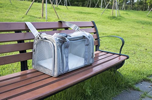 Soft Sided Carrier for Small Medium Cats Dogs,TSA Airline Approved Collapsible Travel Pet Carrier Medium Grey - color: Grey, size: Medium