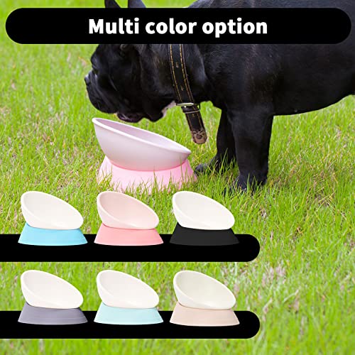 French Bulldog Food Bowl- Slanted Tilted Pug Food Water Bowl,Cat Bowl- Feeder for Frenchie/Shih Tzu/Flat Faced Small Dogs/Puppies/Cats (Black, 2 Cup) - color: Black, size: 2 Cup