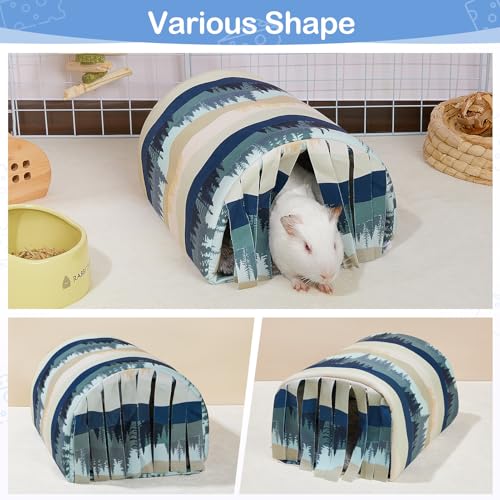 Guinea Pig Hideout Washable Guinea Pigs Tunnel with Curtains Hamster Hideout Cozy Guinea Piggy House Fit for Guinea Pig Cages Soft Guinea Pigs Accessories for Small Animals Hamster/Chinchilla/Bunny - color: Mountains