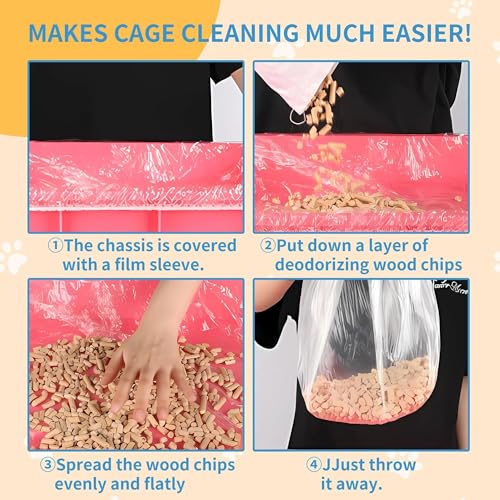 Disposable Cage Liner Bags (100-Pack) – 27'' X 19'' Clear Plastic Rabbit Cage Liners, Leak-Proof Toilet Film for Bunny, Guinea Pig, Hamster, Hedgehog & Small Animals – Universal Crate Tray Covers for - size: 1 Count (Pack of 100)