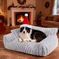 Cute Dog Couch for Medium Large Dogs,Dog Cat Couch Sofa,Dog Bed,L,Grey | Dog Couch Bed with Removable Washable Cover,Cute Fluffy Pet Sofa Cat Couch Bed,Washable Dog Bed Medium Large Size Dog - color: Grey, size: Large(36x27x10")