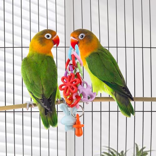 Hypeety Bird Parrot Foot Toy Chewing Swing Bite Toy Plastic Parrot Toys Bird Toys Macaw Toys for Lovebirds Conures Caiques Sun Parakeet Cockatiel Budgie - color: Plastic Swing