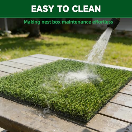 8 Pack Chicken Nesting Pads, Washable Reusable Hen Laying Mats, Green | 12 x 12 inch Chicken Coop Accessories, Cut to Fit Nesting Boxes, Rabbit Cages - color: Green
