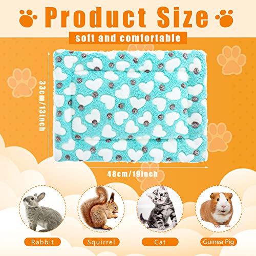 4-Piece Rabbit Bunny Bed - 13 x 19 Inch Guinea Pig Bed Mats - Plush Bunny Pad Mats for Small Animals, Dogs, Cats, Hamsters - Heart Pattern - size: 13 x 19 Inch