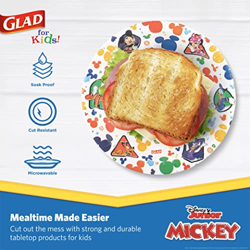 Glad Disney Mickey Mouse Paper Plates and Bowls for Kids - 40 Count Plates and 40 Count 12oz Bowls - size: 8.5" Paper Plates - 40 ct