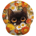 Cute Black cat Mouse Pad with Gel Wrist Support, Smooth Surface Ergonomic Mouse pad, Non-Slip Pain Relief Desk Mat for Gaming, Work & Office Desktop 2 - color: Black cat 2