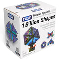 TOSY Magnet Pyramid Stone - 1 Cube Transforms into 1 Billion Shapes, 12 Pieces, 243 Rare Earth Magnets, Holographic Design Magnet Tiles Creative Puzzle STEM/STEAM Toy - color: Stone