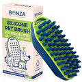 Bonza Silicone Dog Brush - Dog Brush for Shedding & Massage, Cat Bath Scrubber for Easy Shampoo, Pet Grooming Tool with Removable Hair Screen, Navy Blue, Silicone