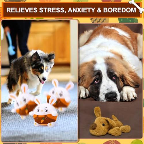 BABORUI Interactive Dog Toys Bunny, Jumping Squeaky Easter Dog Toys with Recording and Music Modes, Rechargeable Moving Dog Easter Rabbit Toys for Small/Medium/Large Dogs to Keep Them Busy(Bunny) - color: Bunny