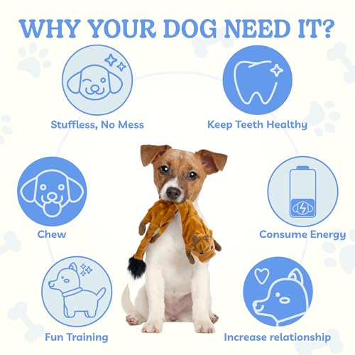 SHARLOVY Dog Squeaky Toy, Bubble Plush Puppy Teething Pet Toy, Crinkle No Stuffing Animals Dog Toy, Doggies Chew for Large Small Medium Breeds - color: Bubble Plush-Cow, size: Large