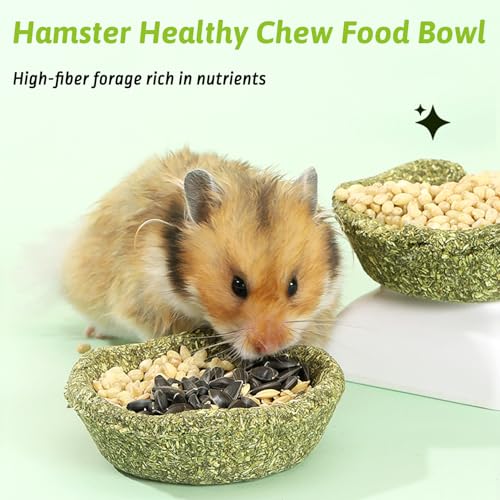 BNOSDM 12 Pcs Hamster Edible Premium Timothy Hay Chew Bowl Rabbit Treats for Teeth Chewing Chinchilla Chew & Decor Toys for Syrian Dwarf Hamsters Gerbils Mice - color: 12PCS-Hay Chew Bowls