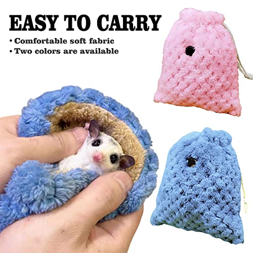 Sugar Glider Bonding Pouch Carrier Bag, Small Animals Sleeping Pouch Bag with Breathable Vent and Drawstring, Portable Travel Bag for Sugar Glider Rat Squirrel Guinea Pig Birds Parrot (Blue) - color: Blue