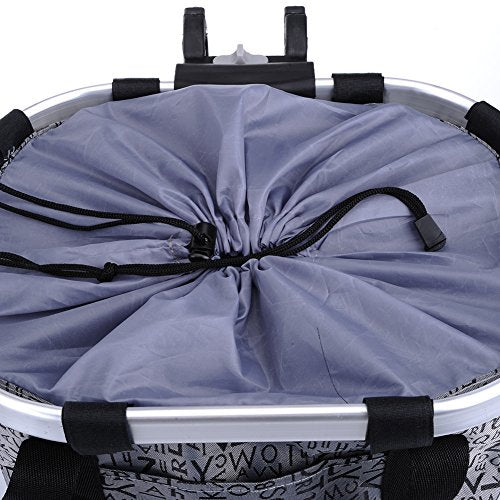 Pet Dog Bike Basket & Carrier Bag- Foldable Detachable Pet Travel Bicycle Basket - Small Animal Dog Cat Rabbit Bike Ride Basket Carrier (Gery) - color: Grey