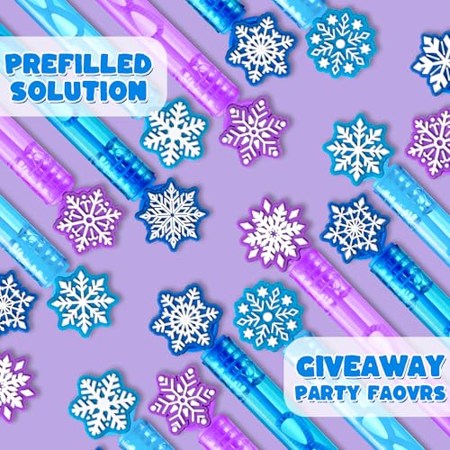 WHALEISLAND 20PCS Frozen Bubble Wands, Snowflake Party Favors for Kids | Frozen Birthday Party Supplies, Goodie Bag Stuffers, Classroom Prizes, Fun Gifts and Party Decorations for Kids - style: FROZEN