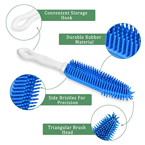 Pet Hair Remover,Car & Auto Detailing Brush,3 Pieces | Lint Remover for Dogs Cats, Rubber Massage Brushes for Furniture, Car Interiors, Carpet
