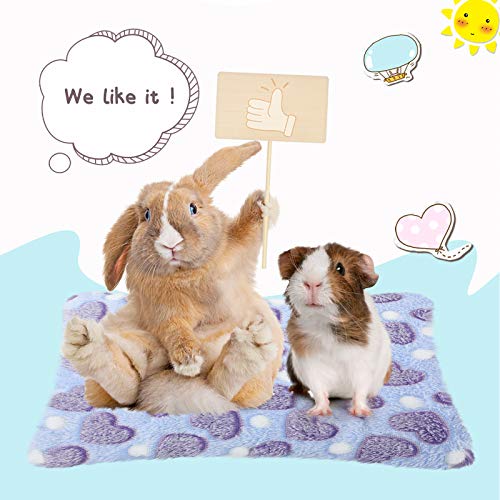 Jetec 4 Pcs Guinea Pig Bed Mat 11" x 10" Bunny Beds for Rabbits Indoor Washable Small Animal Bed Plush Sleeping Pad for Rat Hedgehog Sugar Glider Chinchilla Squirrel Dogs Cats Ferrets Hamster - size: 10 x 11 Inch