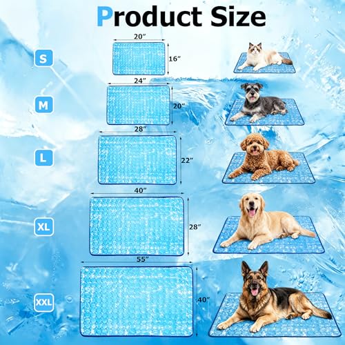 Dog Cooling Mat, Arc-Chill Cooling Fiber Self-Cooling Pad for Dogs - Washable Non-Toxic Summer Pet Mat, Non-Slip Foldable Portable Soft Pad for Indoor Outdoor/Kennel Sofa Bed Floor Car (Medium) - size: Medium