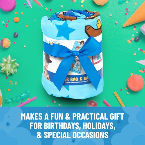 Jay Franco Disney Toy Story Slumber Sack - Cozy & Warm Kids Lightweight Slumber Bag - Featuring Woody and Buzz Lightyear (Official Disney Pixar Product) - color: Blue - Toy Story