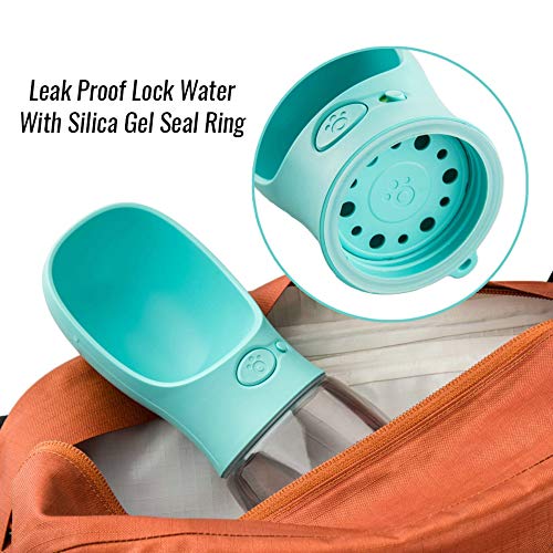 DEYACE Dog Water Bottle, Leak Proof Portable Pet Water Bottles for Dogs, Puppy Water Dispenser with Drinking Feeder for Travel (Teal 12oz) - color: Teal 12oz