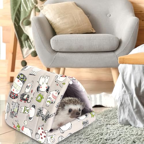 UPINS 2 Pack 9.8 inches Guinea Pig Bed,Guinea Pig Hideout | Washable Small Animal House Cage Accessories, for Dwarf ,Rabbits ,Chinchillas Hamsters, Hedgehogs,Rats - color: Blue Gray, size: 9.84 x 9.84 inch