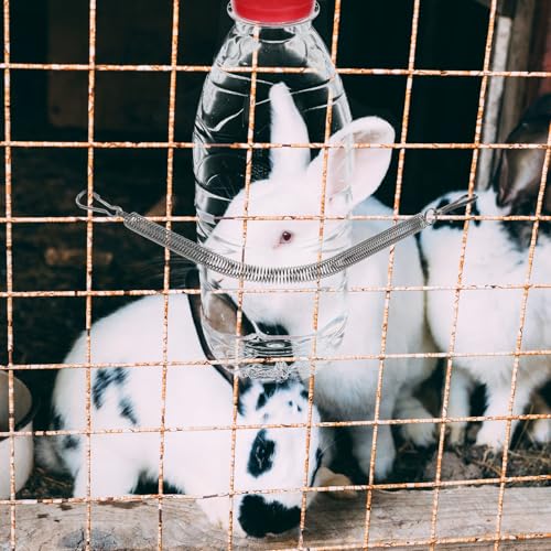 10 Pcs Extension Spring with 2 Clips for Rabbit Water Bottles Metal Wire Cage Accessories for Small Animal Water Bottles, Rabbit/Hamster/Guinea Pig Dispenser Holder, Drinking Supplies (3.1 inch/8 cm)