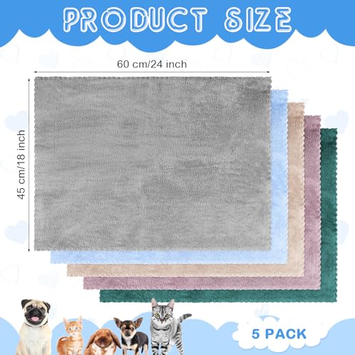 SmoothNovelty 5 Pcs Waterproof Guinea Pig Blankets Washable Small Animal Pee Pad Pet Blanket Sleep Bedding Mats Absorbent Guinea Pig Cage Liner Reusable Pet Sleep Pad(Soft Color,18" X 24",Classic) - color: Soft Color, size: 18" X 24", style: Classic