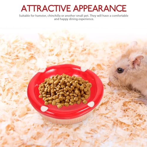 POPETPOP Ceramic Hamster Food Bowl Mushroom Shape 3.93In Small Pet Feeding Dish for Hamsters Chinchillas Gerbils Smooth Easy- Surface for Daily Feeding