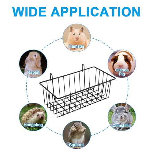 Rabbit Hay Feeder Bag Small Animal Hanging Feeding Sacks4Pcs | Oxford Fabric Dispenser Bags For Guinea Pig Chinchilla, Double Metal Hooks Cage Accessory, Wear Resistant Storage