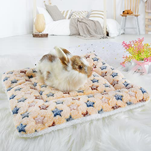 Small Animal Bed Mat, Soft & Warm, Suitable for Guinea Pig, Hamster, Rabbit, Rat and Bearded Dragon (XX-Large(19.7''x15.7''), Star Brown) - color: Star Brown, size: XX-Large(19.7''x15.7'')