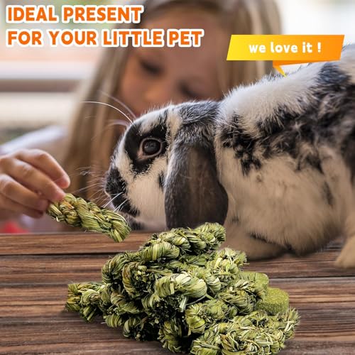 Hamiledyi 15 PCS Rabbit Chew Toys for Teeth - Timothy Hay Treats and Sticks - Natural Grass Chew Toys for Bunnies Guinea Pigs Hamsters and Chinchillas - Bunny Teeth Care - size: 0.16 Ounce (Pack of 15)