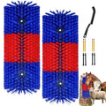 2PCS Livestock Scratching Brush,Goat Scratcher Brush Post with Cleaning Tool, Grooming and Massage Brushes for Donkeys Horse Sheep Cow scratchers, Animals Back Scratching Itch - color: Blue