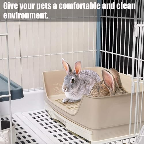 kathson Large Rabbit Litter Box Trainer, Potty Corner Toilet with Drawer Bigger Pet Pan for Adult Hamster, Guinea Pig, Ferret, Galesaur, Bunny and Other Animals (Brown) - size: Brown
