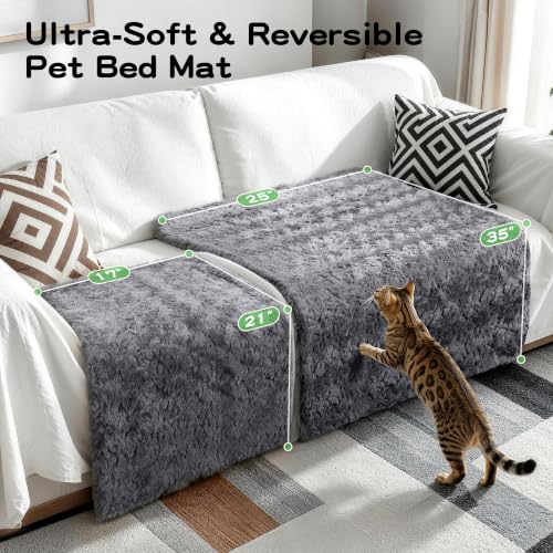 Cat Blanket for Indoor Cats Ultra-Soft Plush Small Blanket Machine Washable Cozy Calming for Kittens Cats Bed Couch Car 21"x18" Coffee - color: Coffee, size: 21 × 17 inch