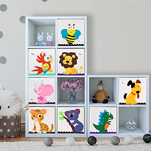 SITAKE 2Pcs Foldable Animal Toy Storage Box, 13” Organizer Baskets for Home