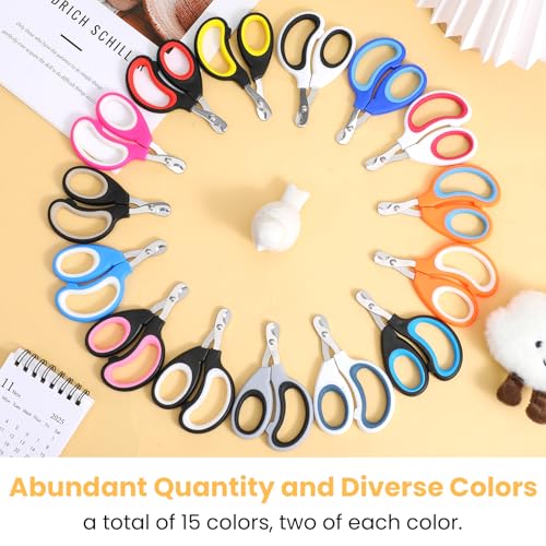 MAQUITA 30 Pcs Cat Nail Clipper Pet Claw Trimmers for Kitten Puppy Pet Nail Cutter Claw Care for Cattery Cat Breeders Groomers and Veterinary clinics (15 Colors)