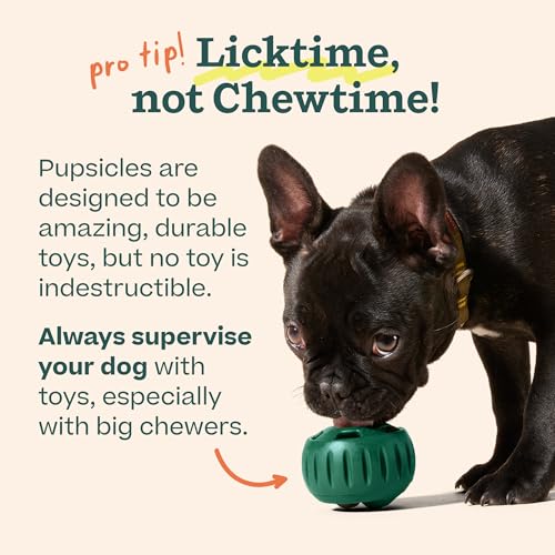WOOF Pupsicle Interactive Dog Ball Toy for Dogs Small 10-25 lbs - Pink | Long-lasting enrichment toy for small dogs, easy-fill design, low-mess play, made of natural rubber, easy to clean - color: Pink, size: Small