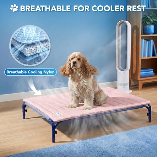 PetAmi Dog Cooling Mat, Q-Max Pet Cooling Blanket with Thick Cushioning, Self Cooling Pad for Dogs & Cats, Reversible Summer Mat for Crate, Couch, Kennel, Pink, Medium (29x40) - color: Pink, size: Medium (29x40)
