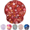 KONVINIT Ergonomic Mouse Pad with Wrist Rest, Small Mousepad with Non-Slip Rubber Base and Smooth Surface, Red Mouse Pads for Desk, Office Desk Accessories - color: Red Flowers