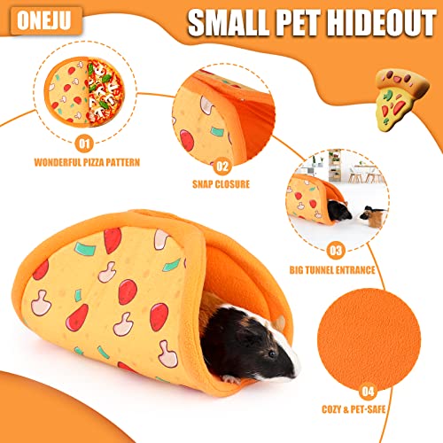Guinea Pig Hideout - Guinea Pig Taco Hideout, Guinea Pig Tunnel House, Washable Hides, Ideal for Small Pets, Pizza Pattern