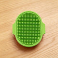 Pet Bath Brush with Massage Bristles,Grooming Tool for Gentle Cleaning and Shedding Removal on Cats and Dogs,Comfortable Handheld Design for Bath Time(Green)