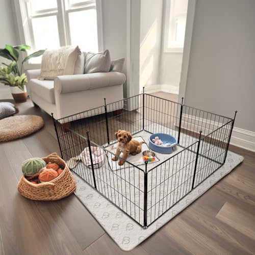 FXW MiniPaws Dog Playpen, Indoor, Yard & RV Camping, 20" H, 8 Panels | Portable, Expandable Layout, Tool-Free Setup, For Puppies & Small Dogs - size: 20"H
