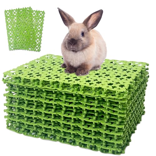 kathson 16PCS Rabbit Mat Plastic Cage Mat Floor Mats Bunny Hole Leak Water Pads for Pet Cats Dogs Hamster Rat Chinchilla Guinea Pig and Other Small Animals - size: 16 PCS