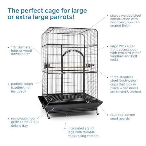 Prevue Pet Products Empire Bird Cage, X-Large, Black Hammertone,46" L x 36" W x 78 1/4" H